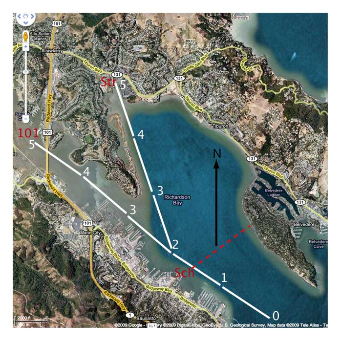 arial view of Richardson Bay